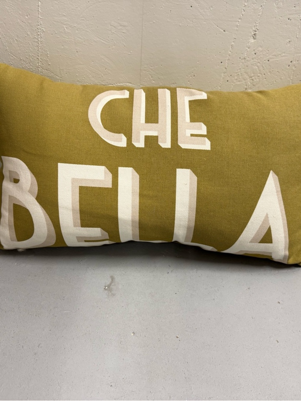Che Bella Decorative Lumbar Pillow in Mustard and White
